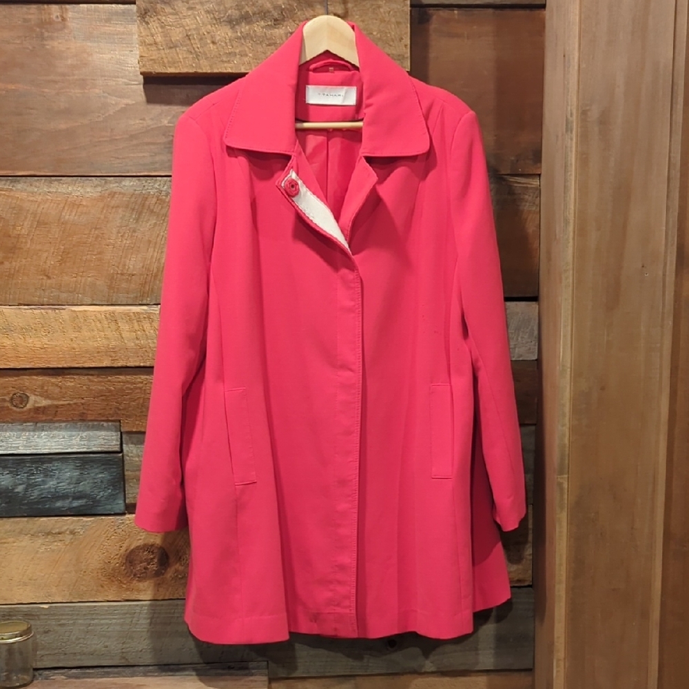 Tahari Vibrant Pink Coat 1X